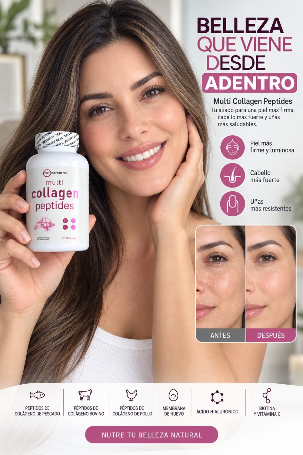 Multi Collagen Peptides Microingredients, belleza que viene desde adentro